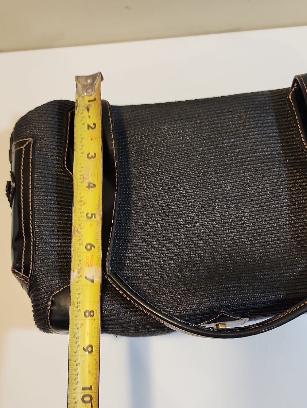 ERIC JAVITS NY Black Shoulder Tote Bag  with Red Interior - Picture 14 of 16